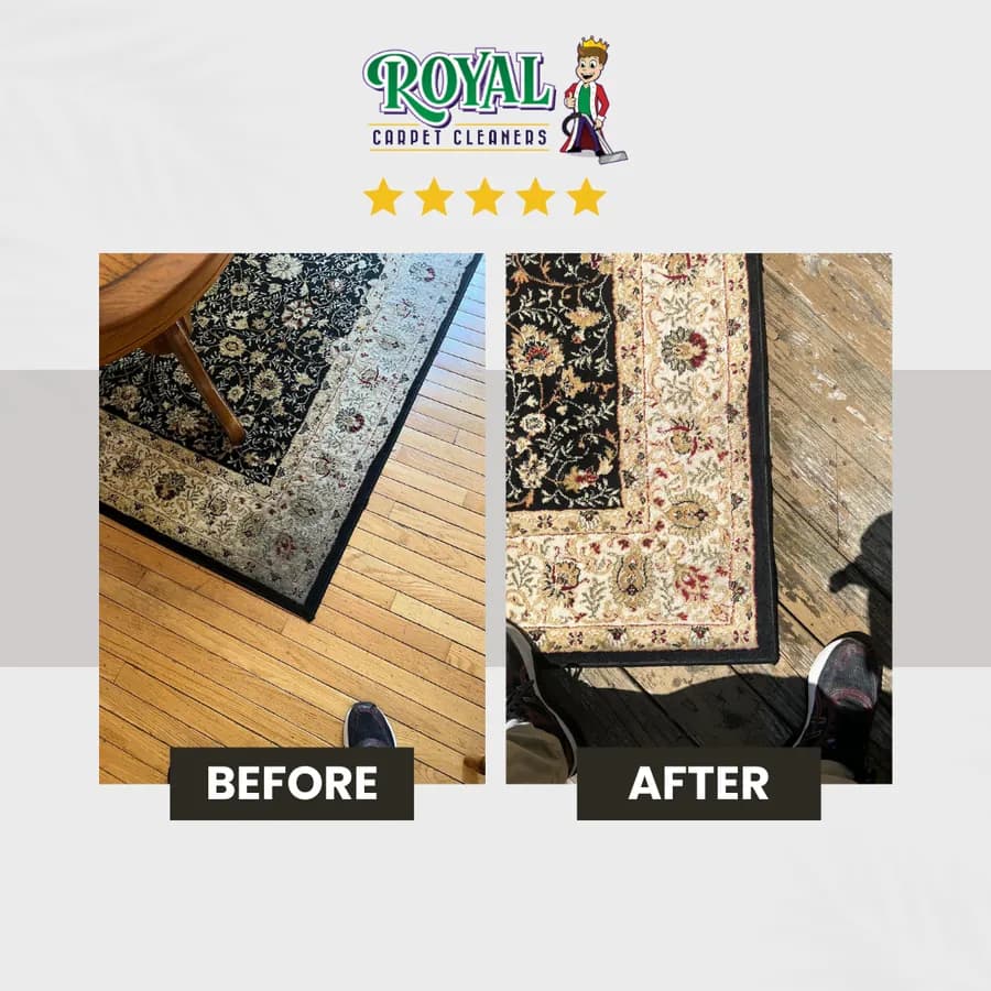 Area rug cleaning before-and-after result