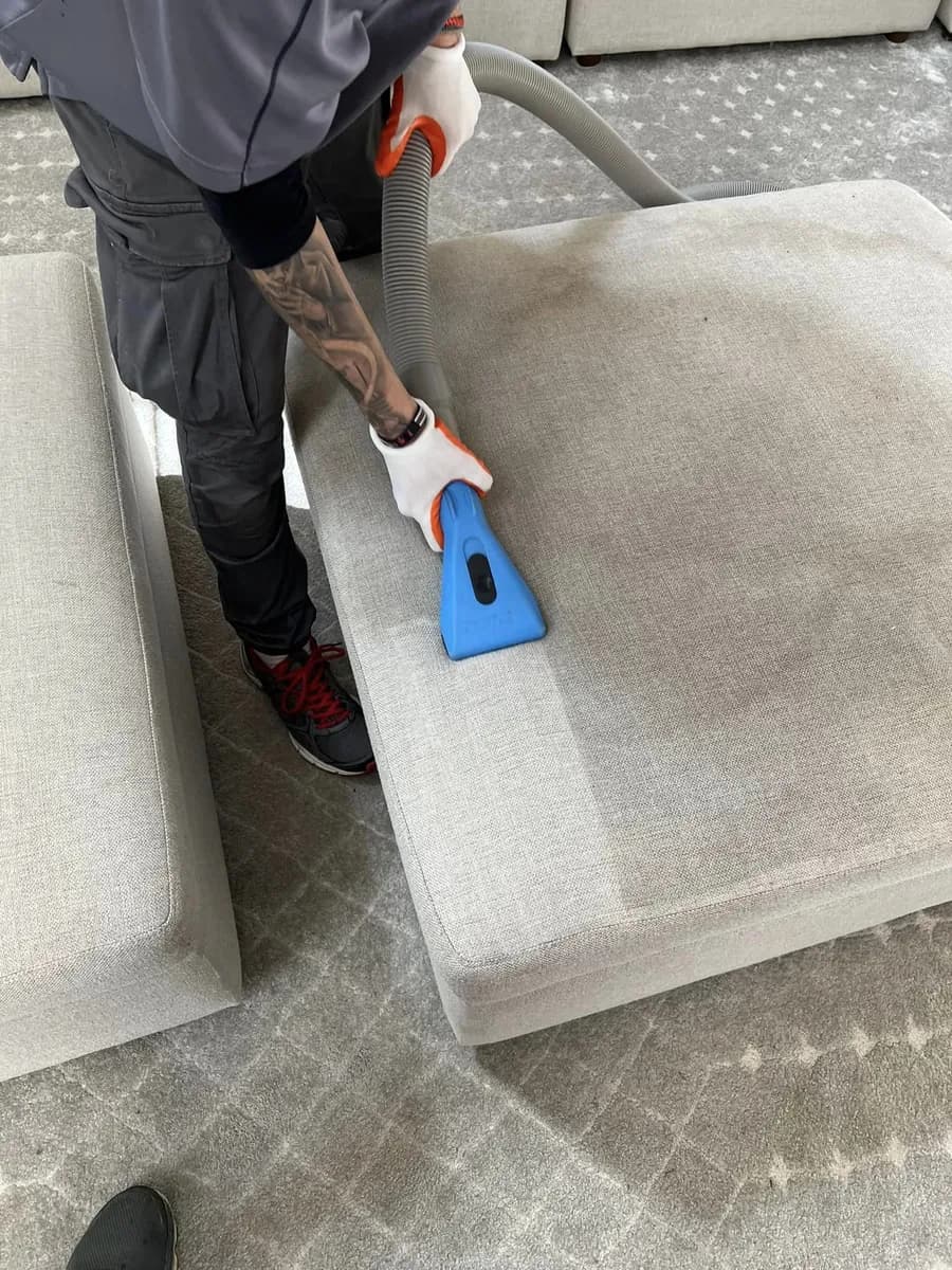 Professional upholstery cleaning before-and-after result