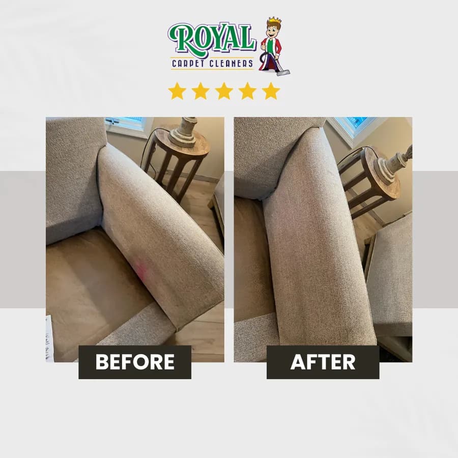Deep upholstery cleaning result on a sofa